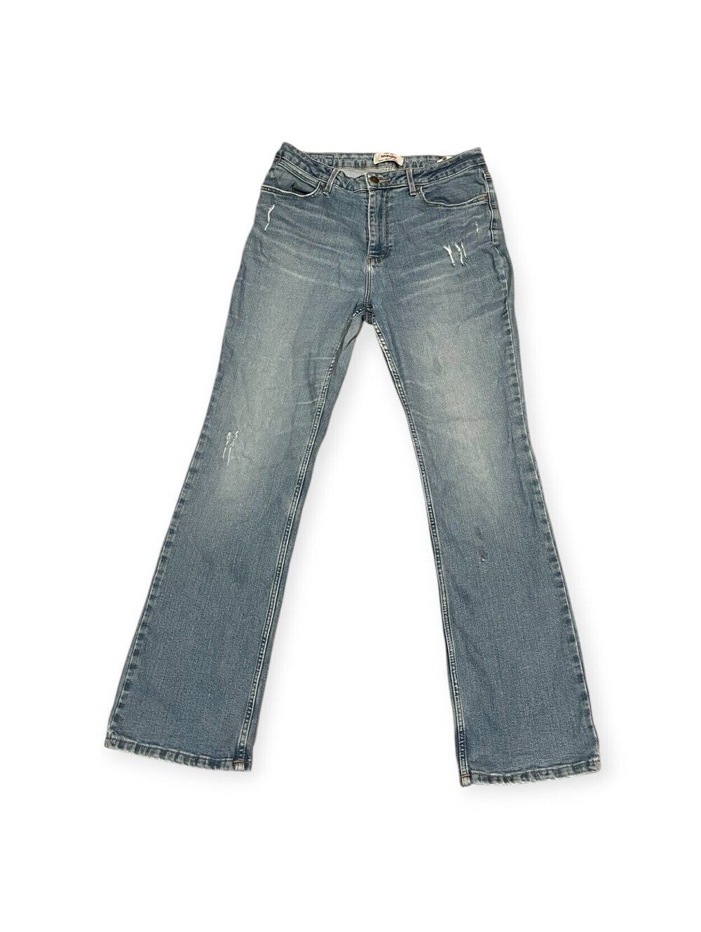 Wrangler High Rise Bold Bootcut Jeans Women Light Wash Distressed Denim⁠ Sz 29